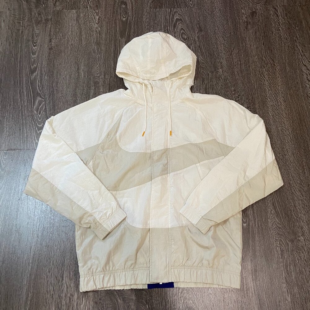 Nike Sportswear Men's Woven Lined Big Swoosh Jacket Sail Size DD5967-133 NEW